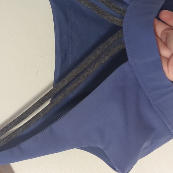MTA Sports Bra Bralette Yoga Top Periwinkle & Gray - Picture 3 of 4